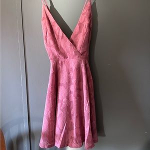 Lulu NWT Days of Beauty Rose Pink Burnout Floral Skater Dress